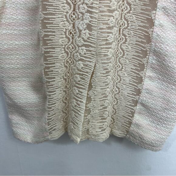 Anthropologie Champagne & Strawberry Fabric Mix Cream Sheath Dress Size M NWT - Picture 9 of 14